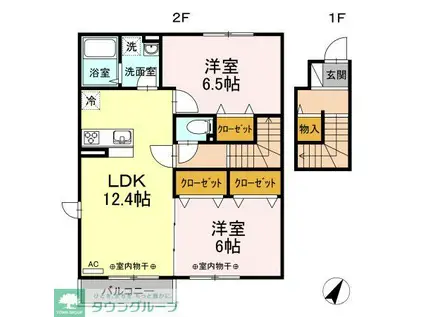 ラマージュVIII(2LDK/2階)の間取り写真