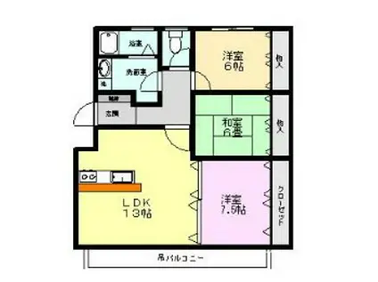 いしがみハウス B(3LDK/2階)の間取り写真