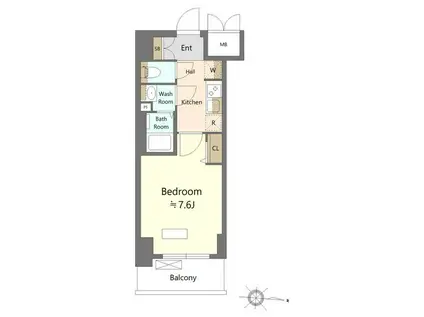 SHOKEN RESIDENCE名古屋(1K/5階)の間取り写真