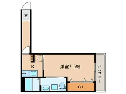 オリゾン(1K/2階)の間取り写真