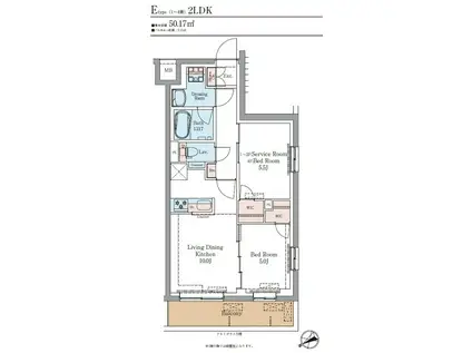 ルミナスつつじヶ丘(1SLDK/3階)の間取り写真