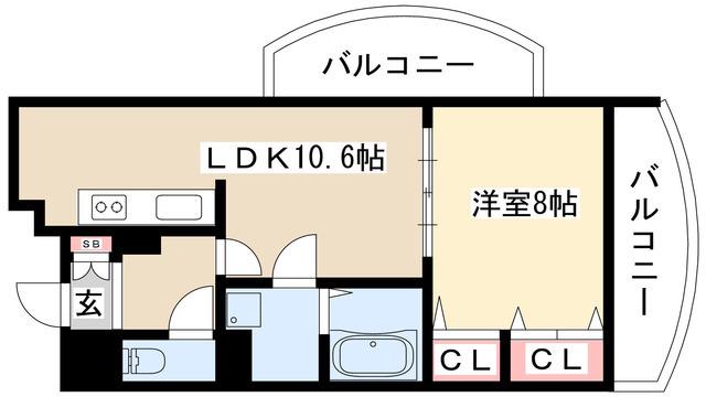 さくらHILLSYAGOTO(1LDK/2階)の間取り写真