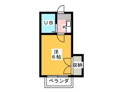 パティオ八幡(1K/2階)の間取り写真