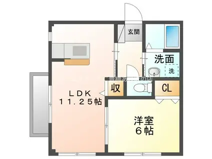 センティアHIRONO VI(1LDK/2階)の間取り写真