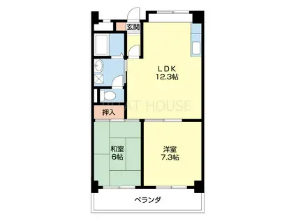 メゾン山水(2LDK/2階)の間取り写真