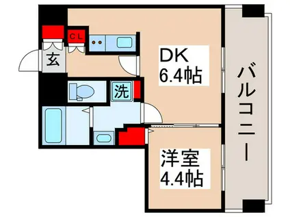 N-STAGE 行徳II(1DK/6階)の間取り写真