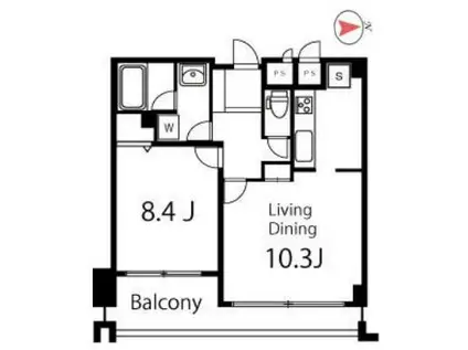 ガーデン杉並方南(1LDK/2階)の間取り写真