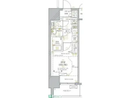 ディアレイシャス浅間町ステーションフロント(1K/4階)の間取り写真