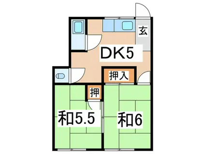 小川ハイツ(2DK/2階)の間取り写真