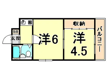 プレアール大物駅前(2K/4階)の間取り写真