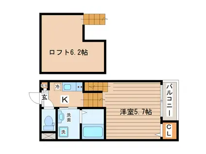 プレミアヒルズ仙台国見(1K/1階)の間取り写真