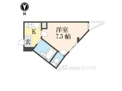 アミスタ堀川(1K/2階)の間取り写真