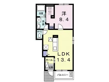 エアリー カーサ A(1LDK/1階)の間取り写真