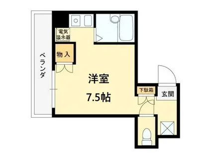 六甲ガーデンホームズ(ワンルーム/3階)の間取り写真