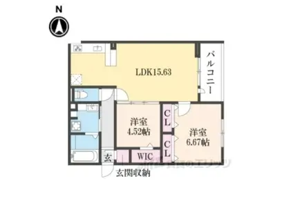 プロスパー東大阪(2LDK/3階)の間取り写真