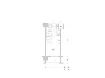 エンクレスト博多PARKSIDE(ワンルーム/2階)の間取り写真