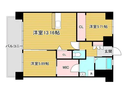 LEGEND高見(2LDK/7階)の間取り写真