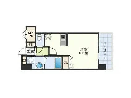 GREENTRAILPARK NISHIGAWA(1K/6階)の間取り写真