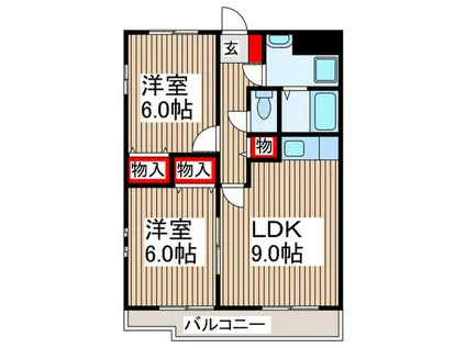 大塚ビル(2LDK/5階)の間取り写真
