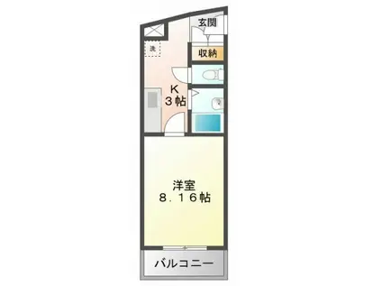 レジデンス京才(1K/3階)の間取り写真