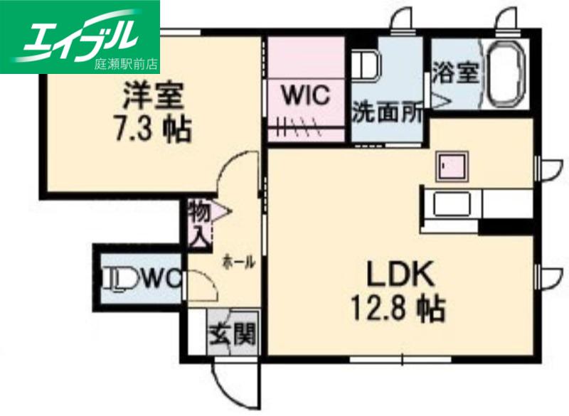プラムプレイス(1LDK/1階)の間取り写真