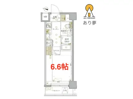 GROWS NISHI YOKOHAMAII(1K/4階)の間取り写真