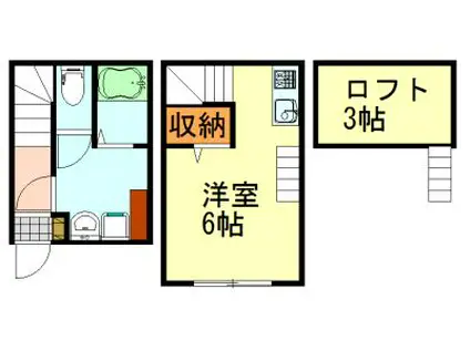 メゾンドプランドール蘇我(1K/1階)の間取り写真