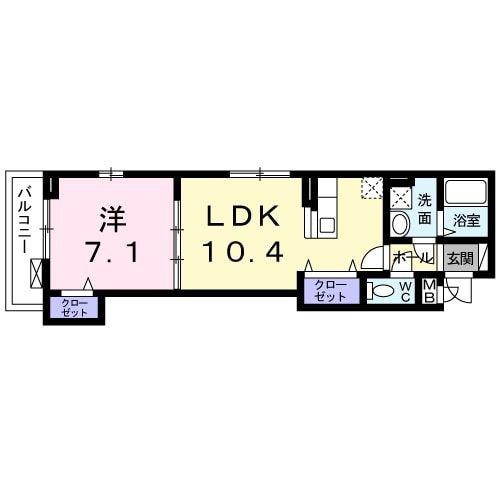 シュヴァルマラン(1LDK/1階)の間取り写真