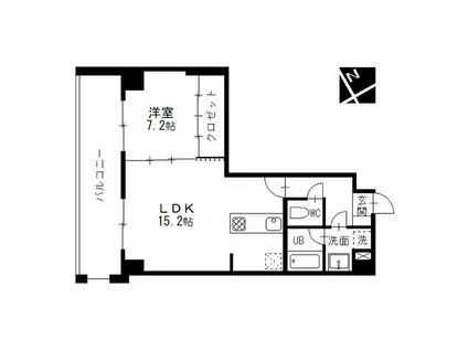 エルミタージュ新栄(1LDK/7階)の間取り写真