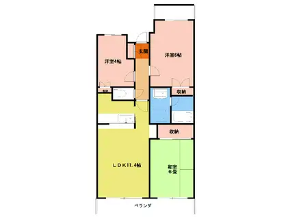 ピースマンション(3LDK/1階)の間取り写真