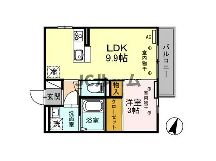 さくらガーデンII(1LDK/2階)の間取り写真