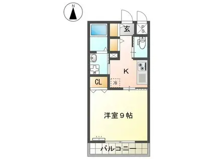 PLUMA BRANCA(1K/1階)の間取り写真