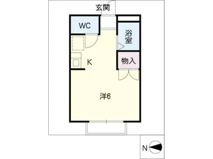 パークハイムみどり(ワンルーム/2階)の間取り写真