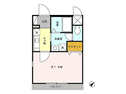 アルエンテ(1K/3階)の間取り写真