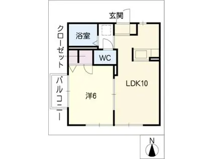 菜の花コーポ(1LDK/2階)の間取り写真