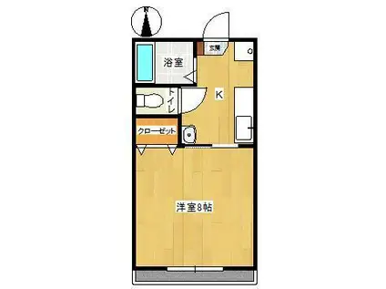 メゾン ジュネス(1K/2階)の間取り写真