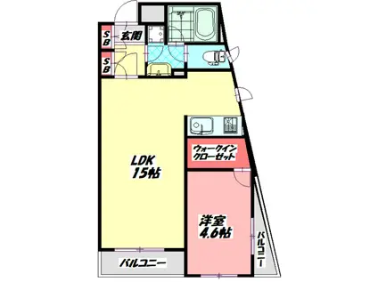 プリモルーチェ(1LDK/1階)の間取り写真