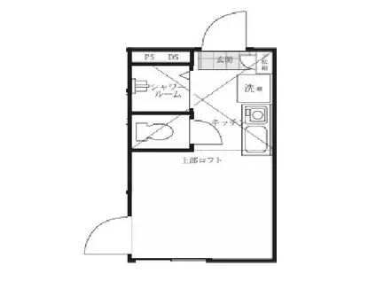 ロンジェスマン三宿(ワンルーム/1階)の間取り写真
