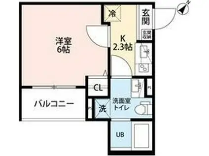 CRASTINE新森2丁目(1K/3階)の間取り写真
