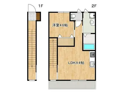 FLOWER VALLEY I(1LDK/2階)の間取り写真