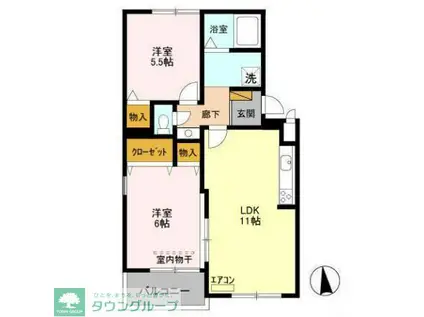 アネシス(2LDK/2階)の間取り写真