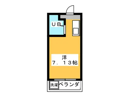 プチハイツ八幡(ワンルーム/2階)の間取り写真