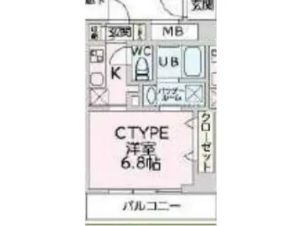リエカ溝口(1K/3階)の間取り写真