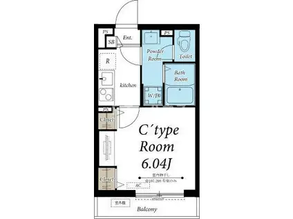 グレイス幕張II(1K/3階)の間取り写真