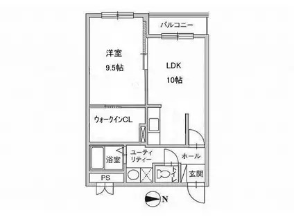 ル・ノール人見町(1SLDK/2階)の間取り写真