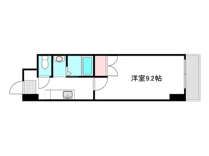 田部ビル(1K/2階)の間取り写真