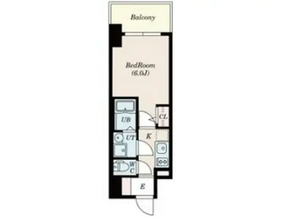 エスリードレジデンス神戸兵庫駅前(1K/15階)の間取り写真