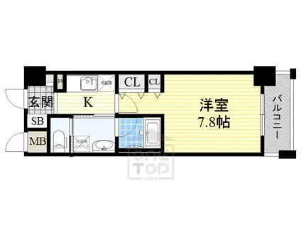 KDXレジデンス豊中南(1K/6階)の間取り写真