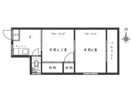 メゾン横島(2K/2階)の間取り写真