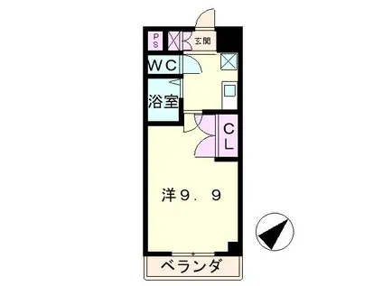 ベルエポック(1K/3階)の間取り写真